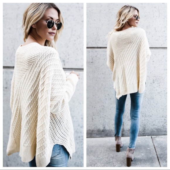 Cream Oversized Side Zipper Sweater - Picture 5 of 6